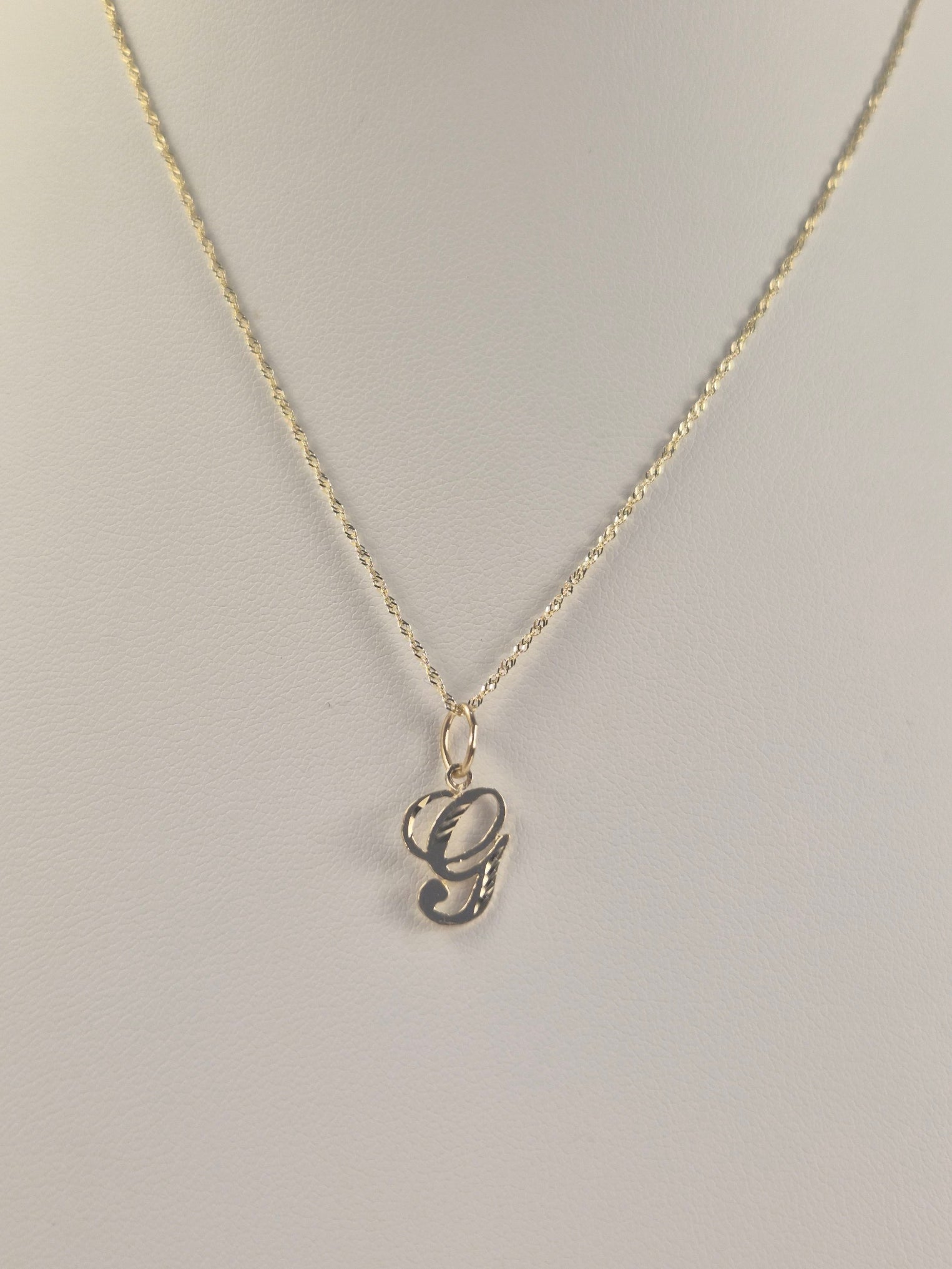 14K Gold Diamond-Cut Initial Singapore Set