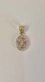 14K Tri Color Virgencita CZ Pendant