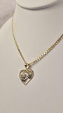 14K Gold Baby Hands Heart Necklace Set