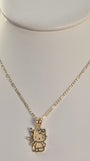 14K Gold Mini Hello Kitty AK Necklace Set
