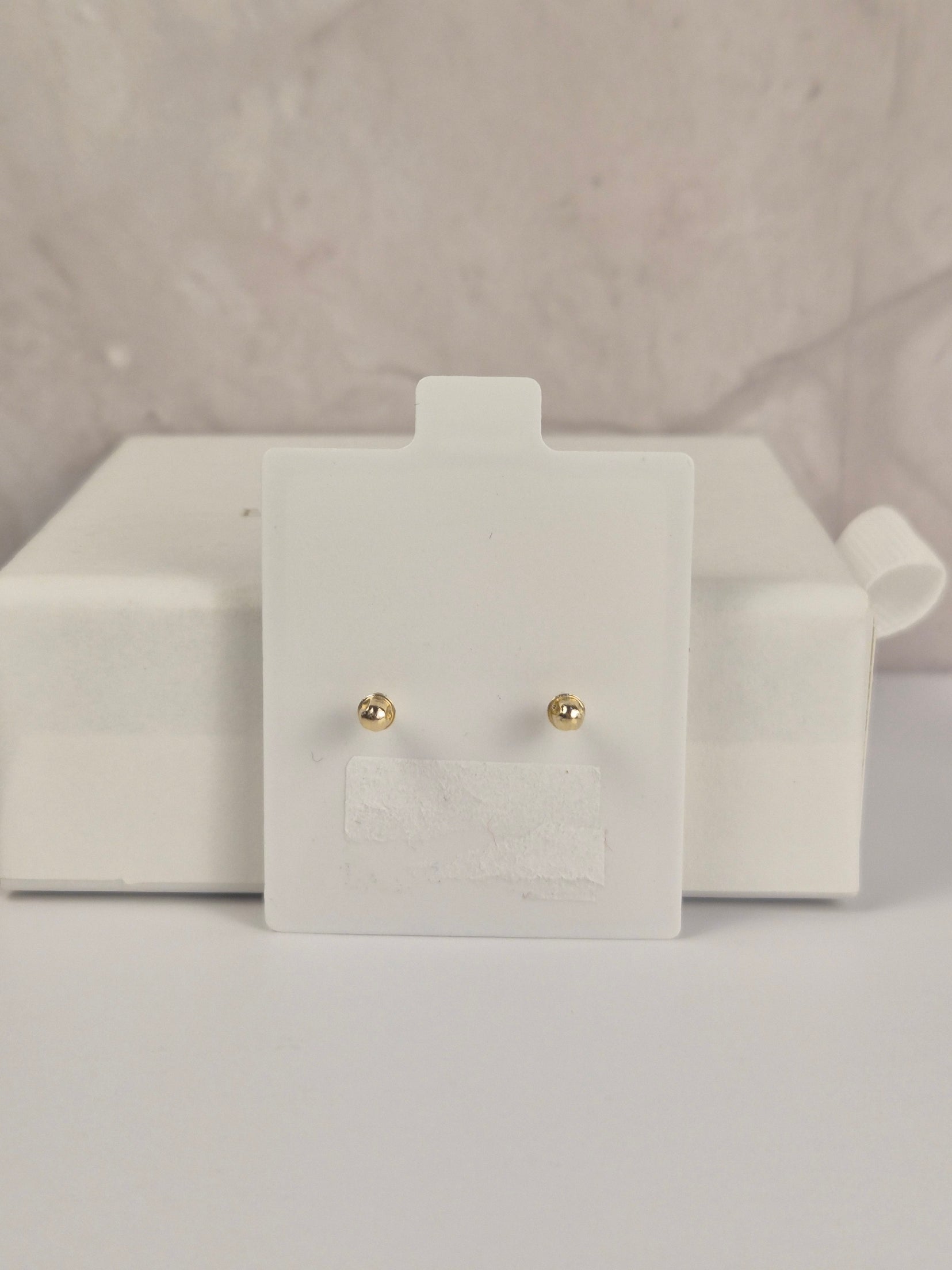 14K Gold Crown CZ Stud Earrings