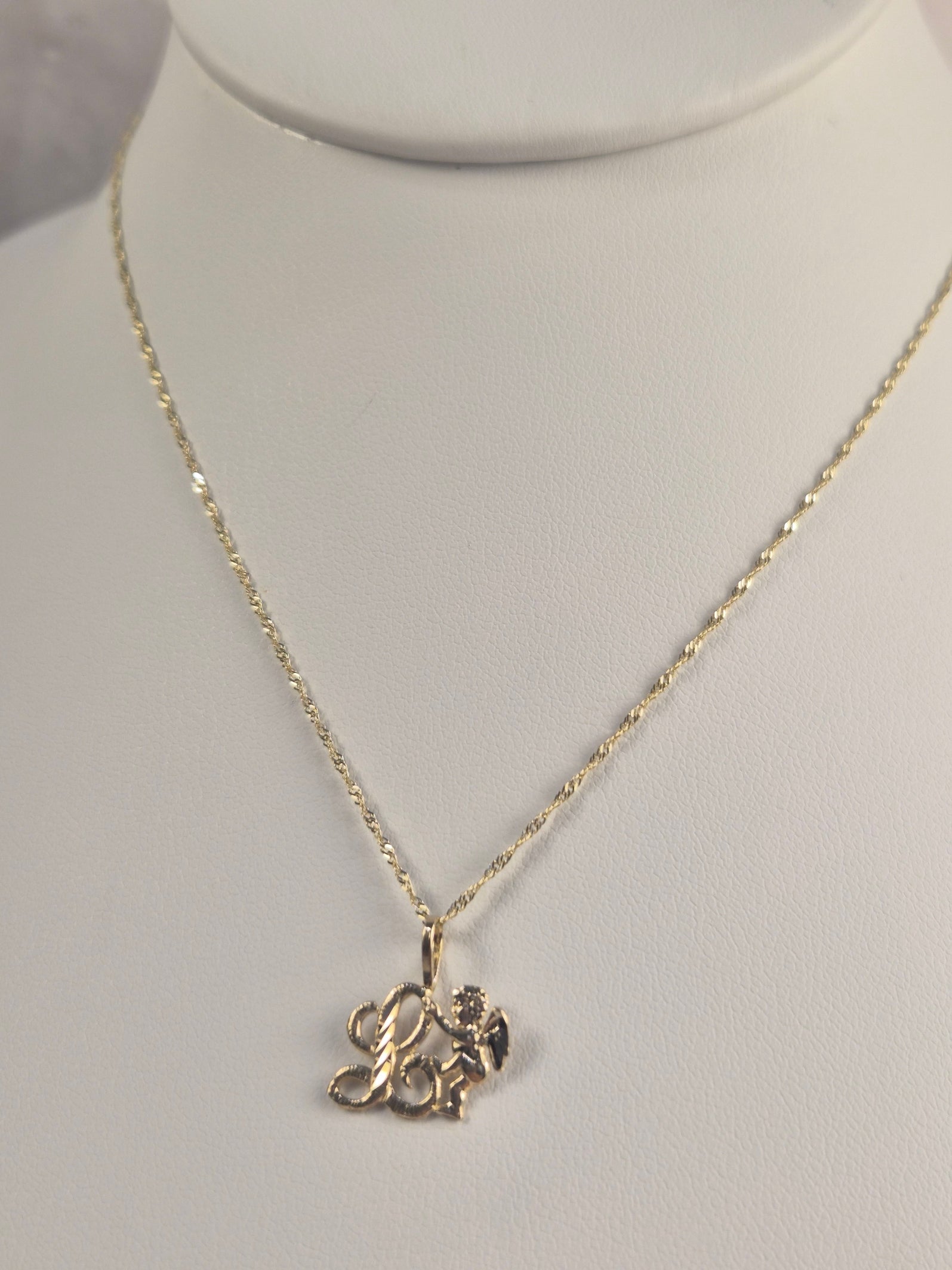 14K Gold Angel Initial Singapore Set