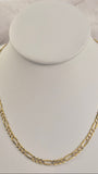 Cadena fígaro de oro macizo de 14 k con corte de diamante de 4,0 mm