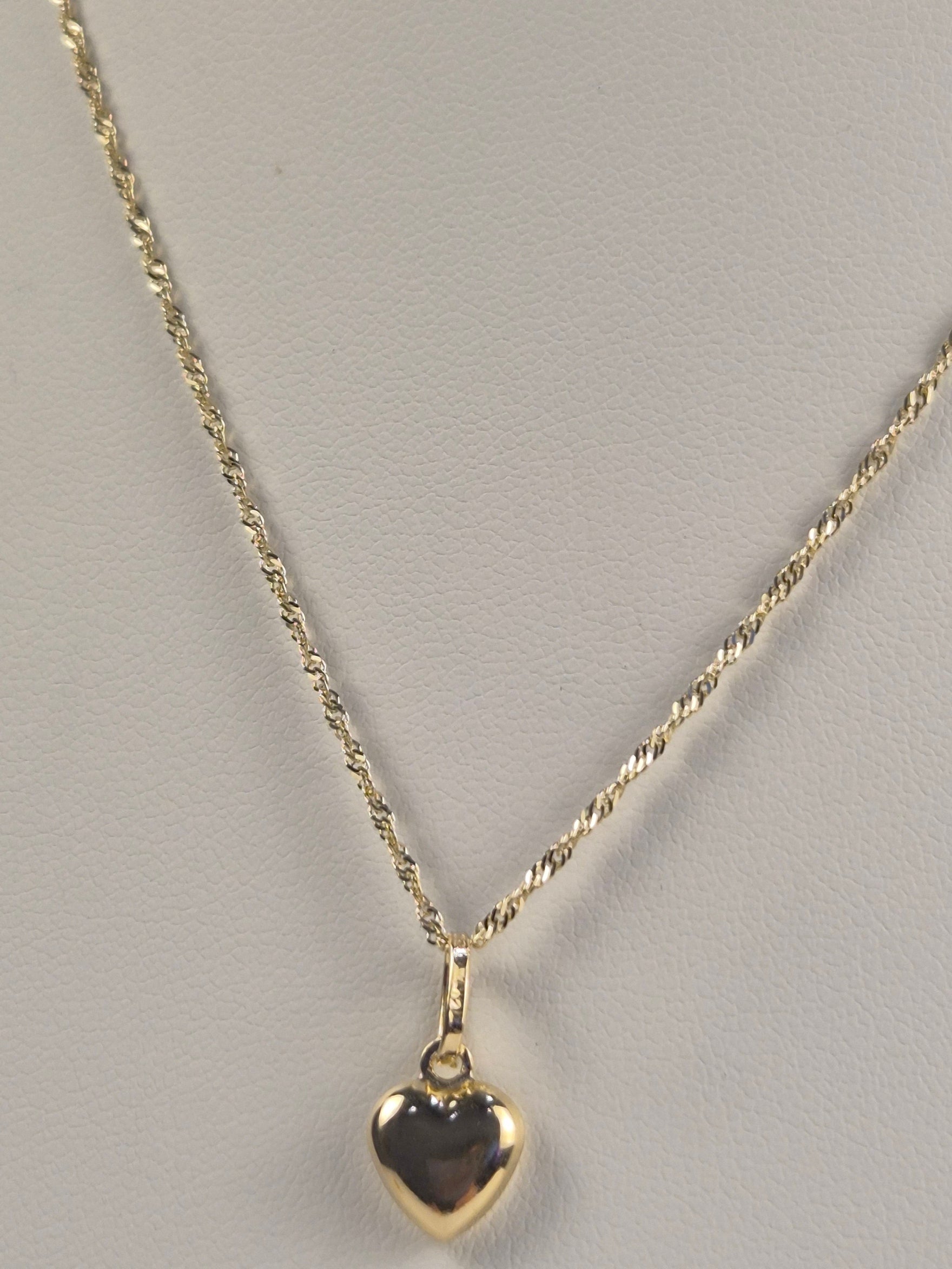 Golden Heartbeat - 14K Gold 1.2mm Necklace & Pendant Set