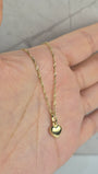 Golden Heartbeat - 14K Gold 1.2mm Necklace & Pendant Set