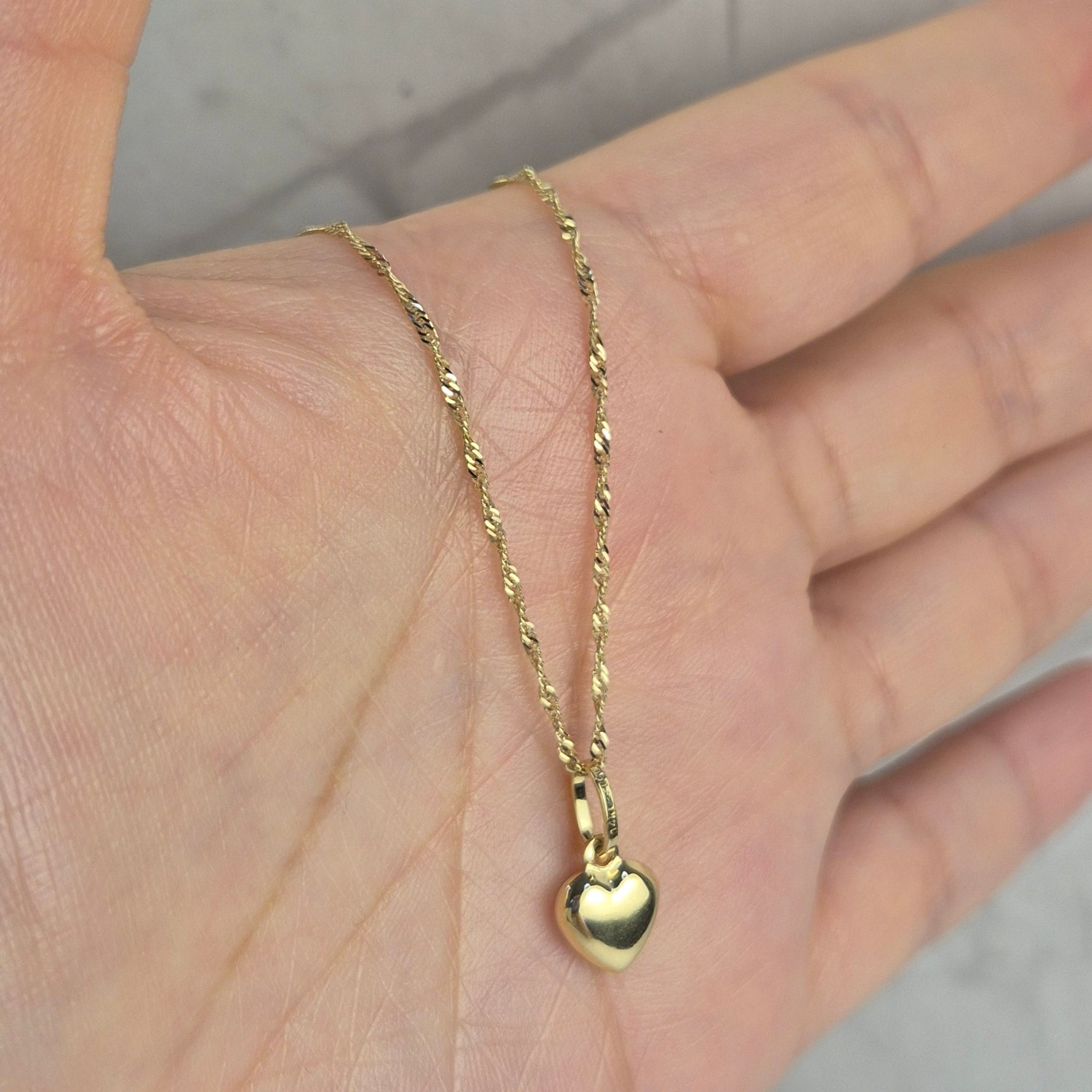 Golden Heartbeat - 14K Gold 1.2mm Necklace & Pendant Set