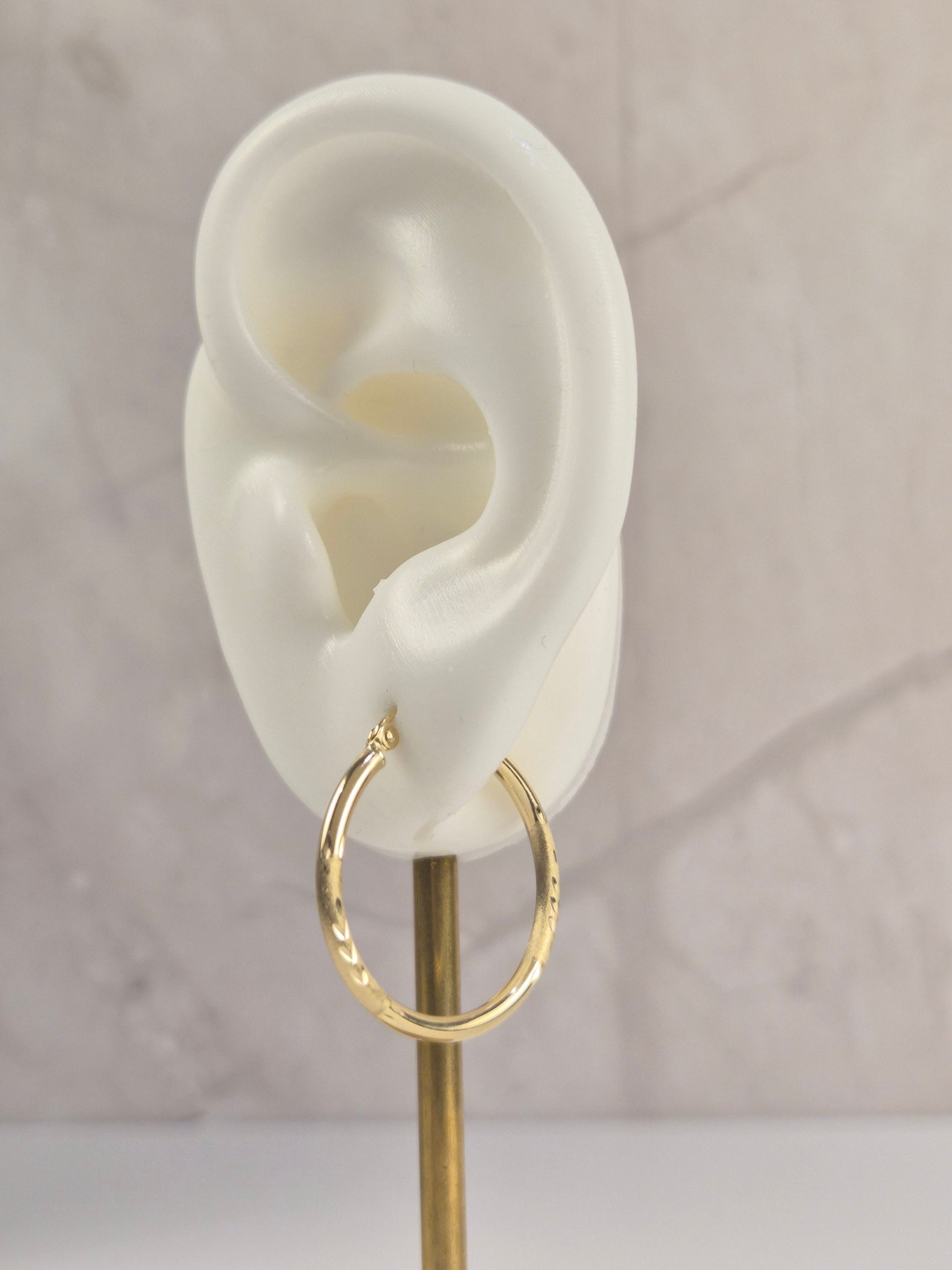 Golden Swirl Hoops (25mm) 14K Gold