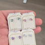 14K Gold Heart CZ Screw Back Earring Bundle – 4 Pair Set