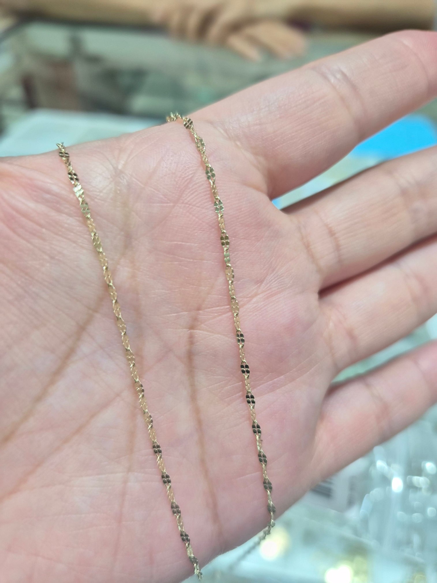 14K Gold Twisted Mirror Chain 1.5mm