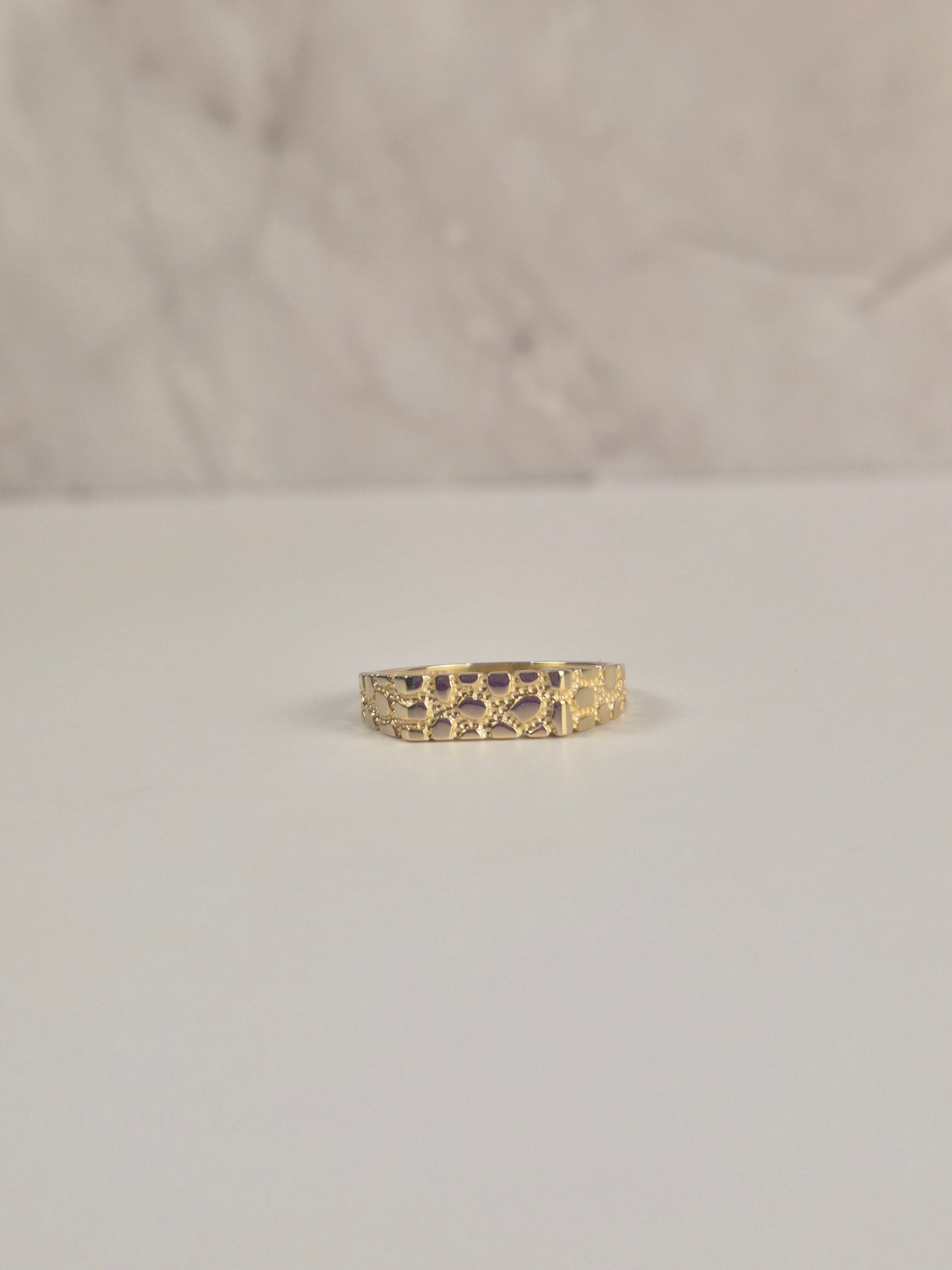 14K Gold Womens Nugget Ring