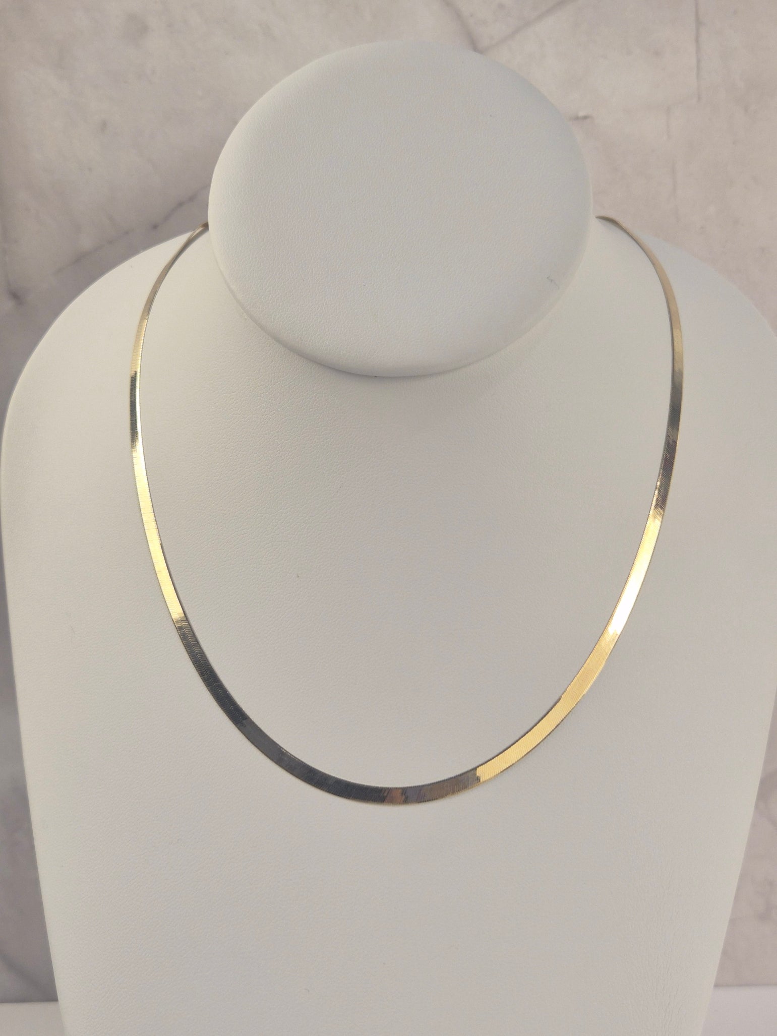 Cadena flexible de espiga de oro de 14 quilates de 3,5 mm