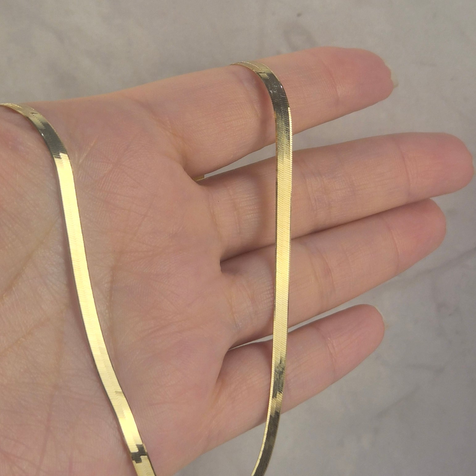Cadena flexible de espiga de oro de 14 quilates de 3,5 mm