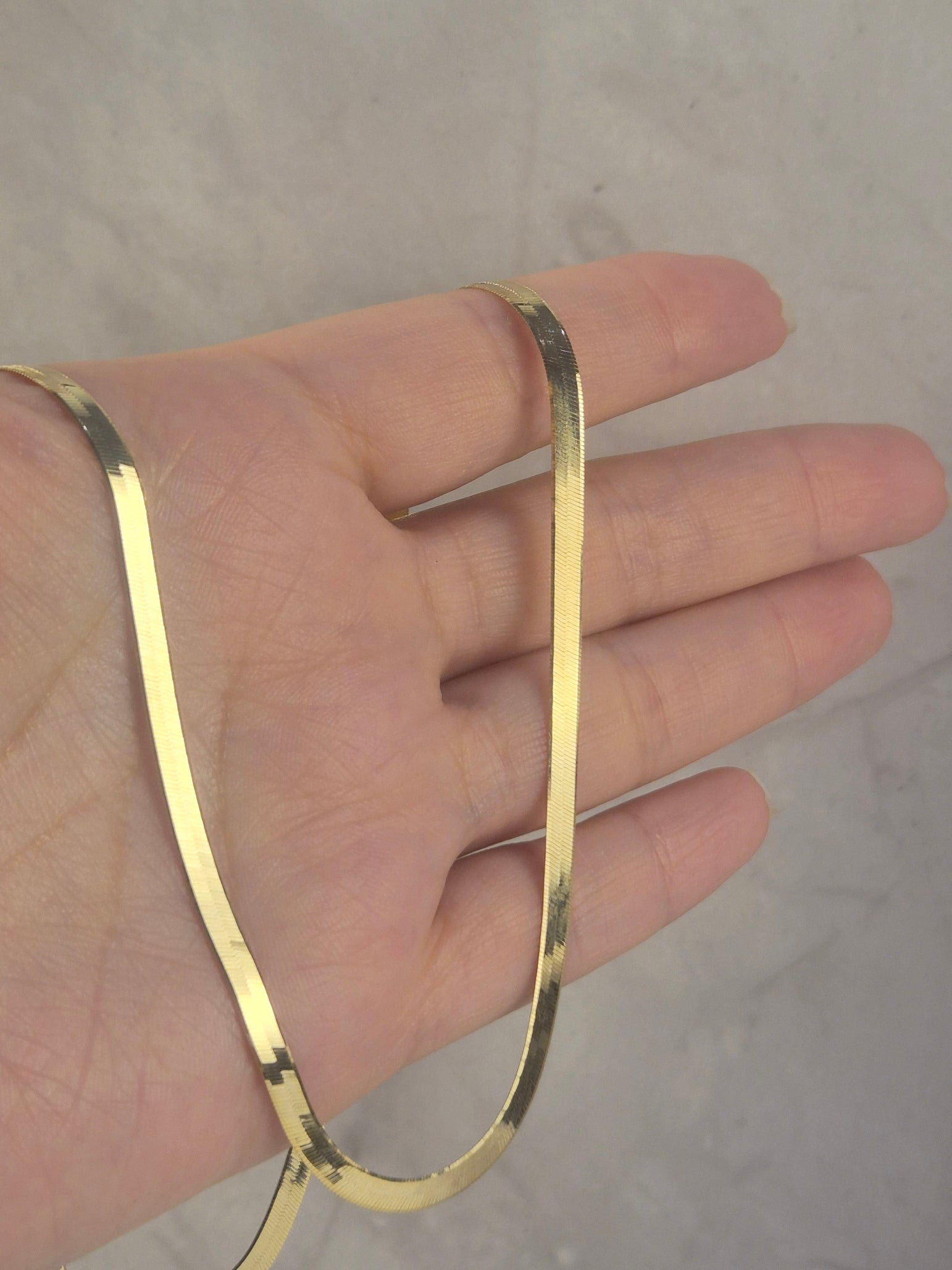 Cadena flexible de espiga de oro de 14 quilates de 3,5 mm