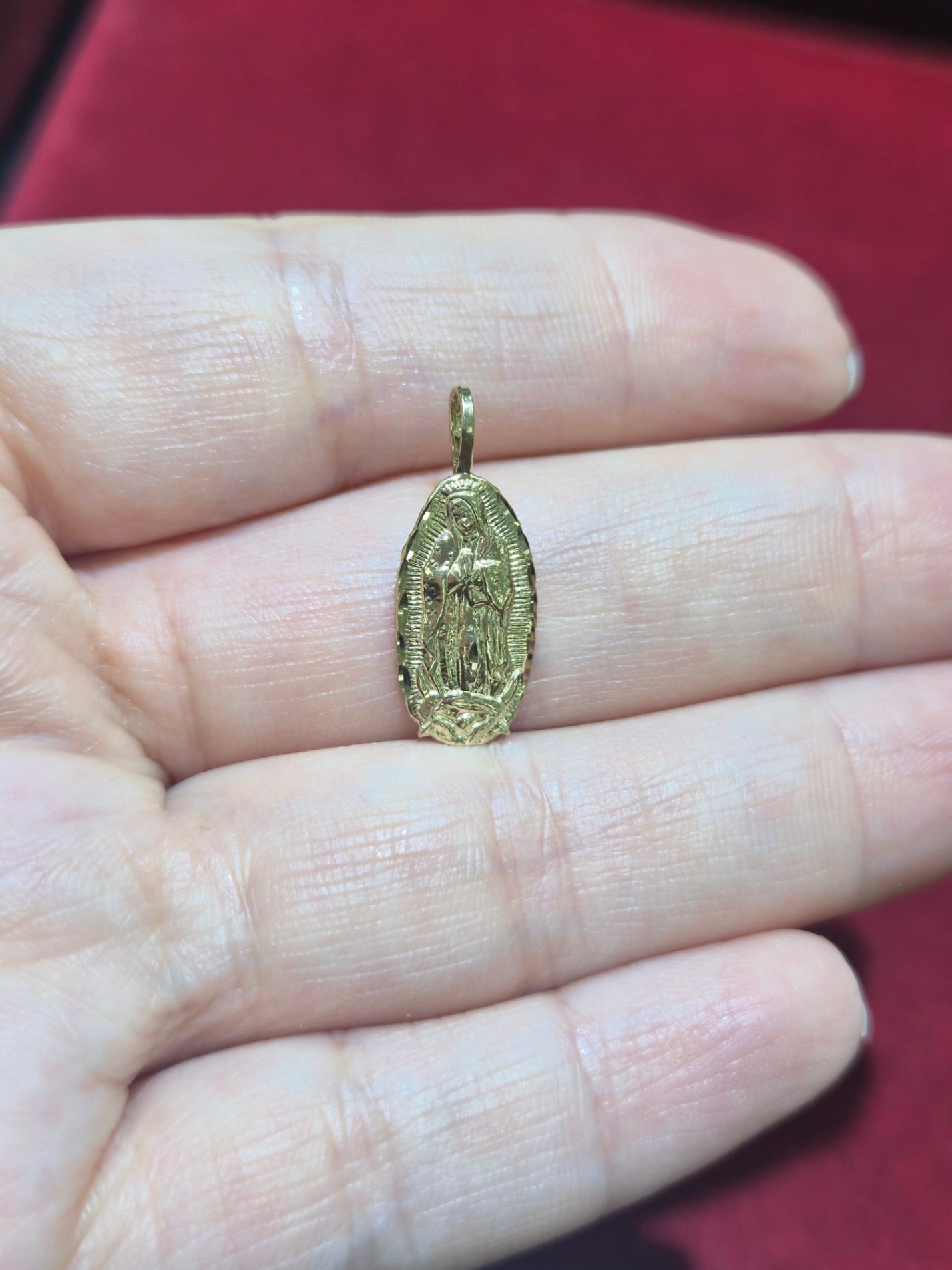 14K Gold Mini Virgencita Pendant