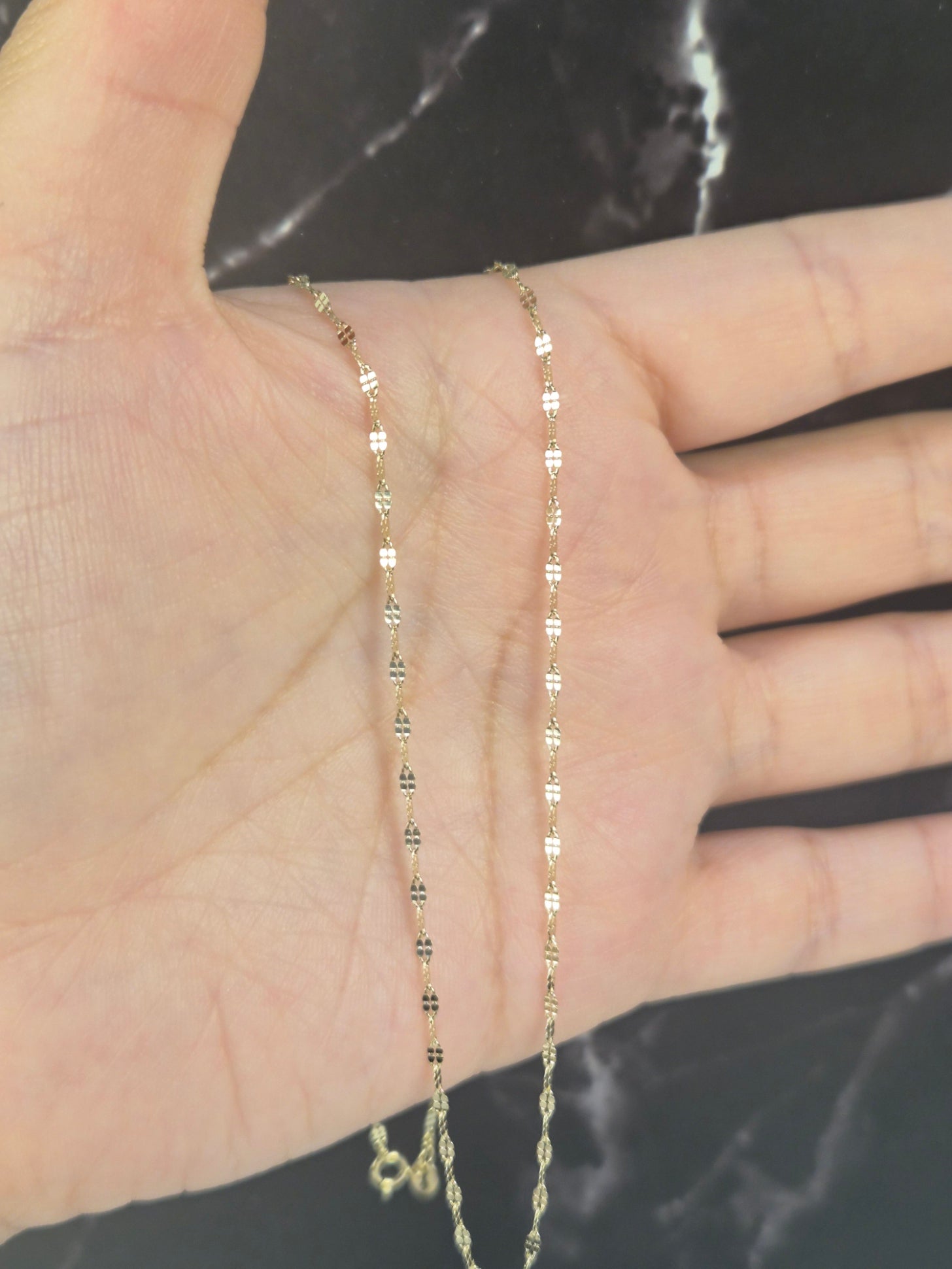 14K Gold Twisted Mirror Chain 1.5mm
