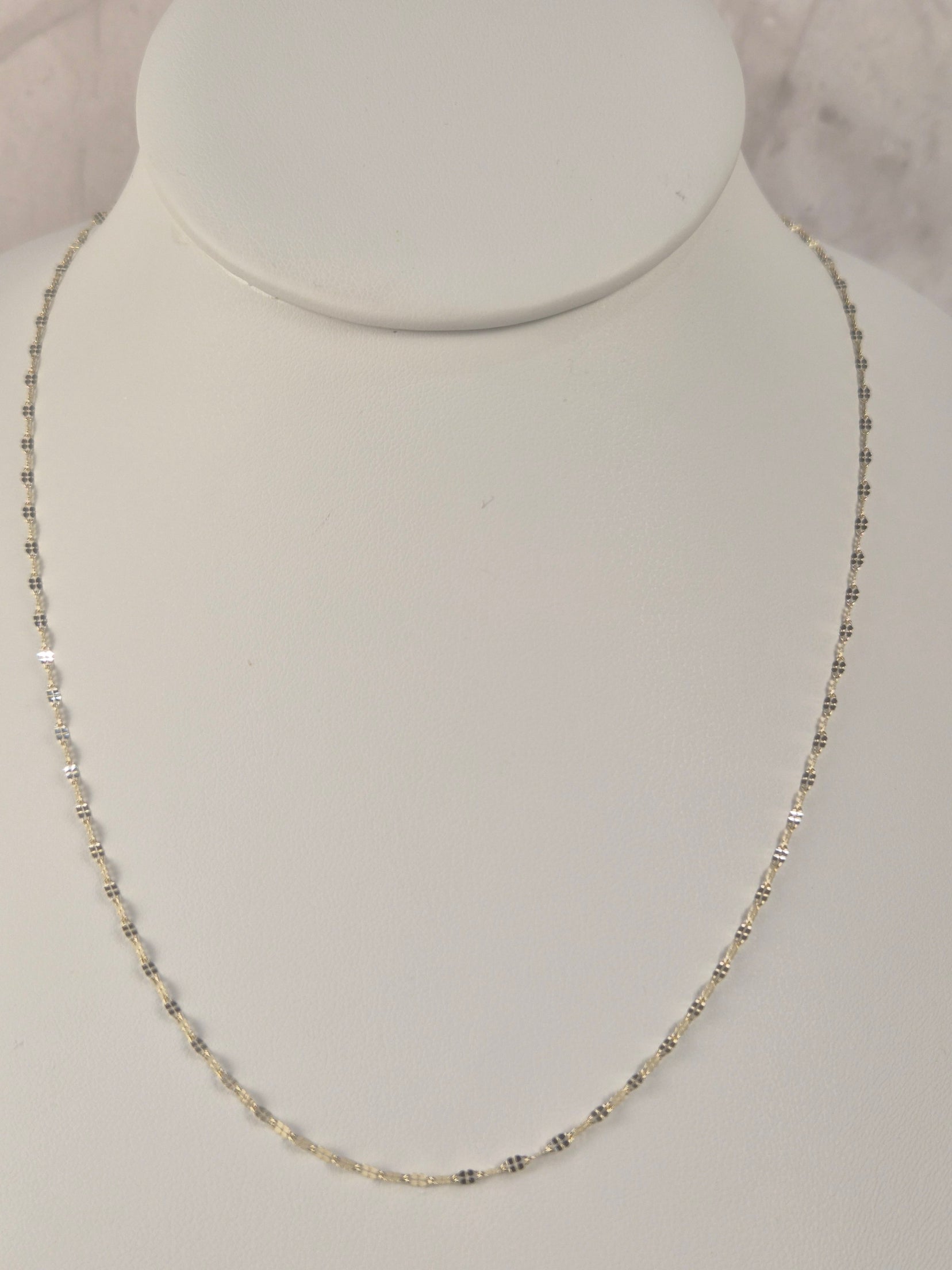 Cadena Espejo Trenzada de Oro de 14K de 1,5 mm