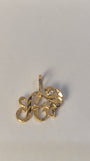 Colgante con inicial de querubín en oro de 14 quilates