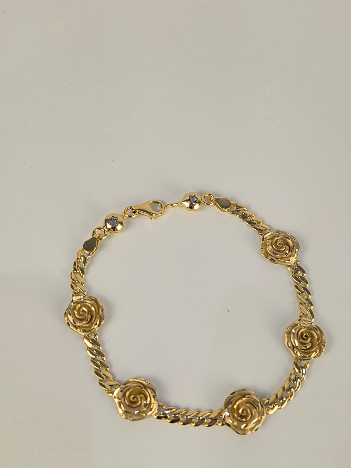 Golden Rosé – 14K Gold Cuban Rose Bracelet & Earrings