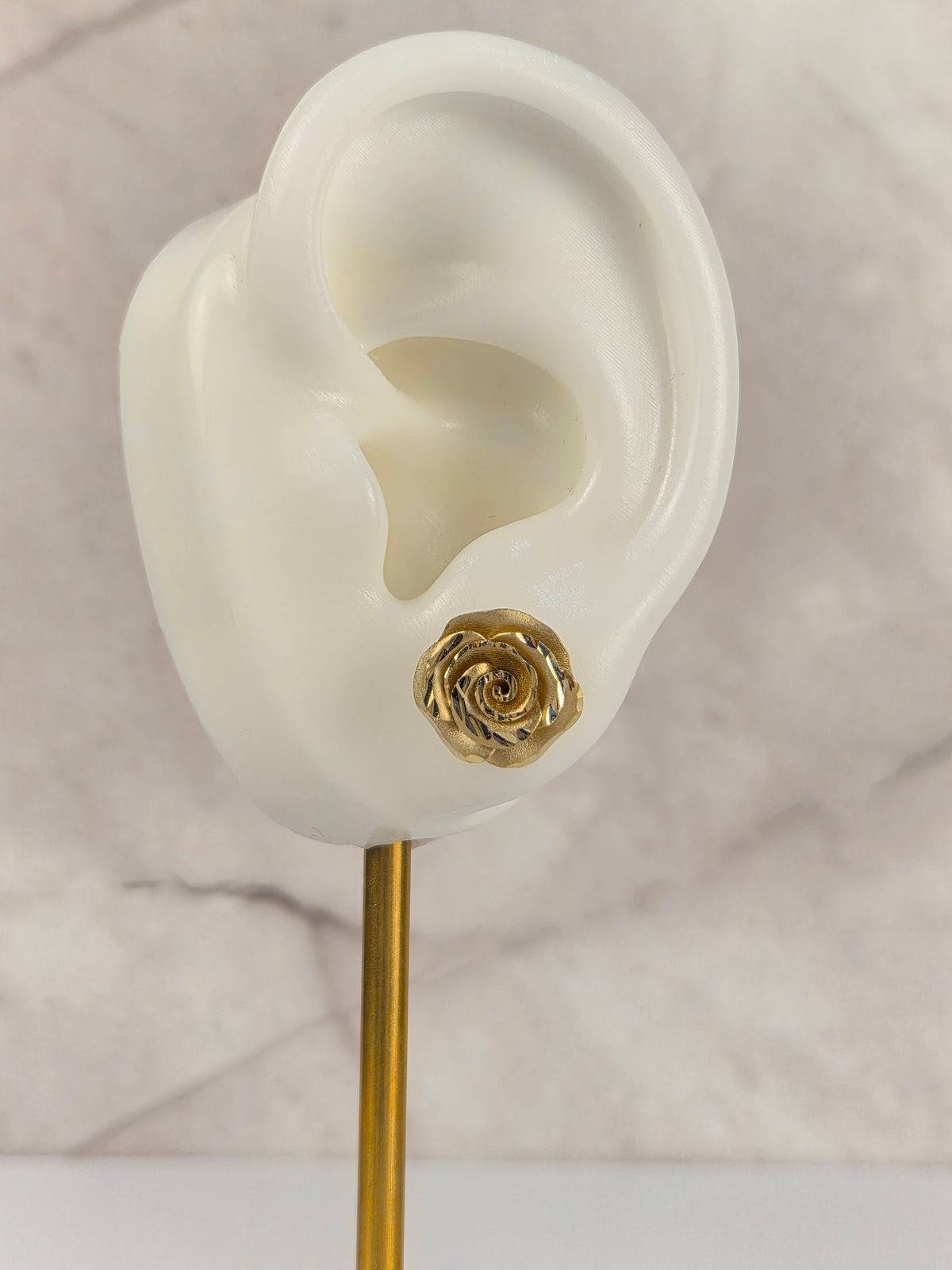 Golden Rosé – 14K Gold Cuban Rose Bracelet & Earrings