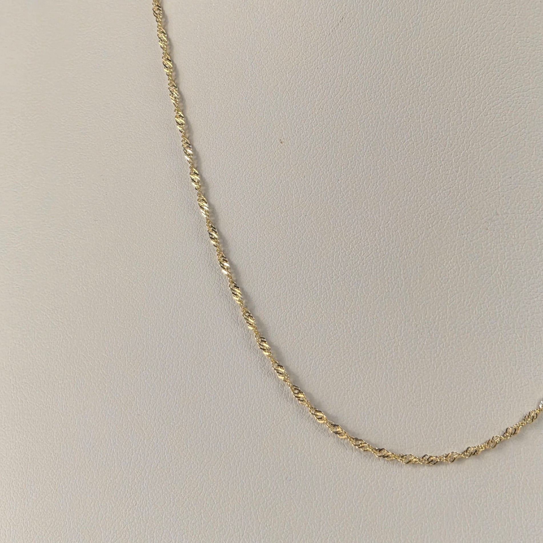 Golden Shimmer – 10K Gold Singapore Chain | Approx. 15½"