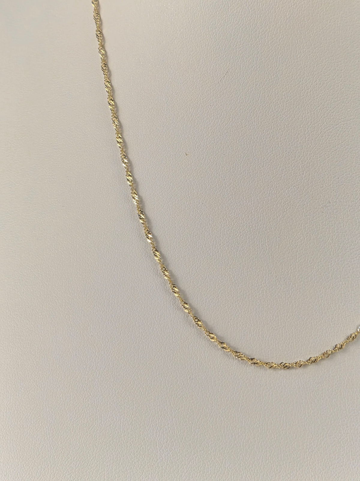 Golden Shimmer – 10K Gold Singapore Chain | Approx. 15½"