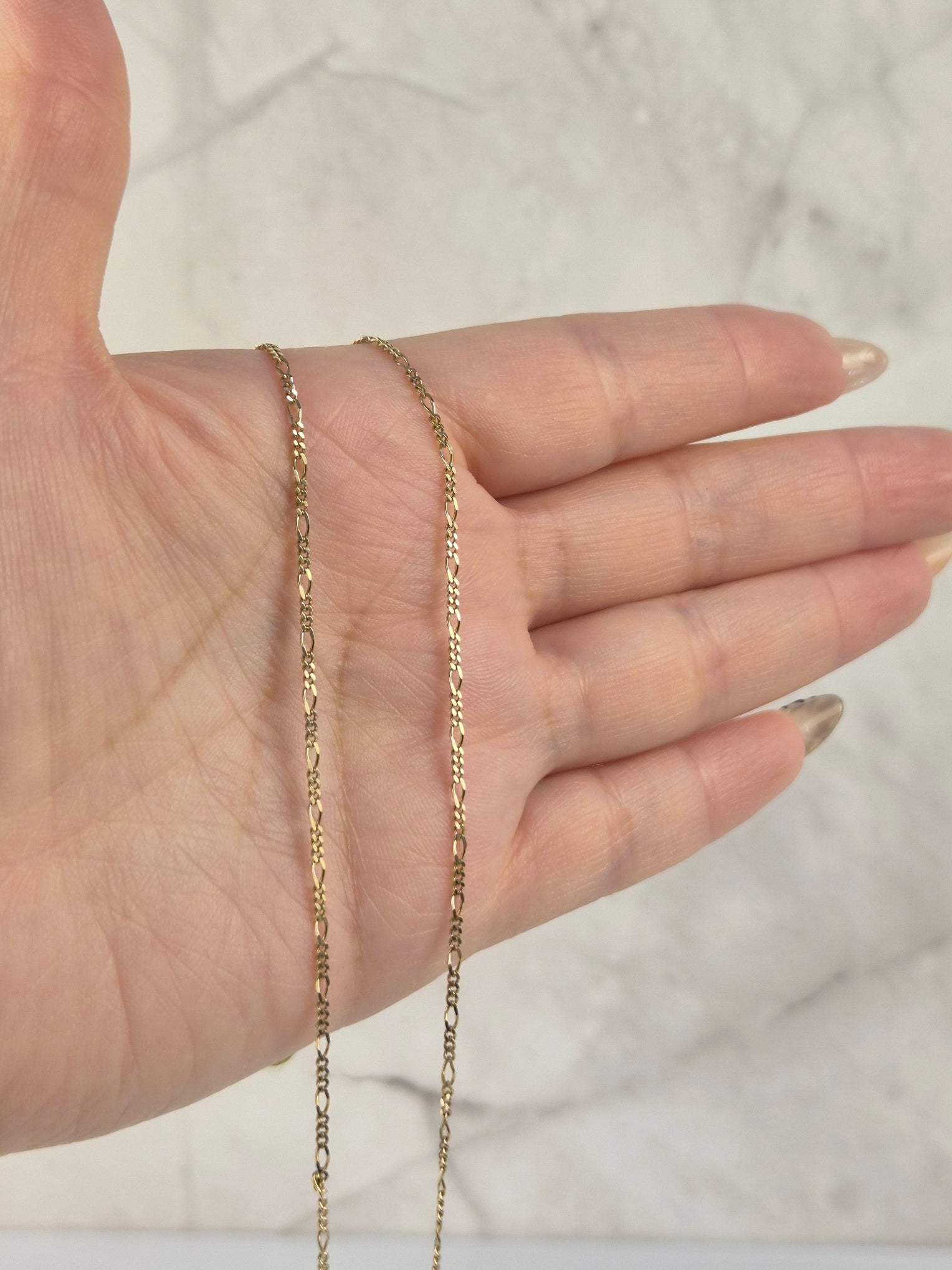 Classic Figaro – 10K Gold Chain | Approx. 20"