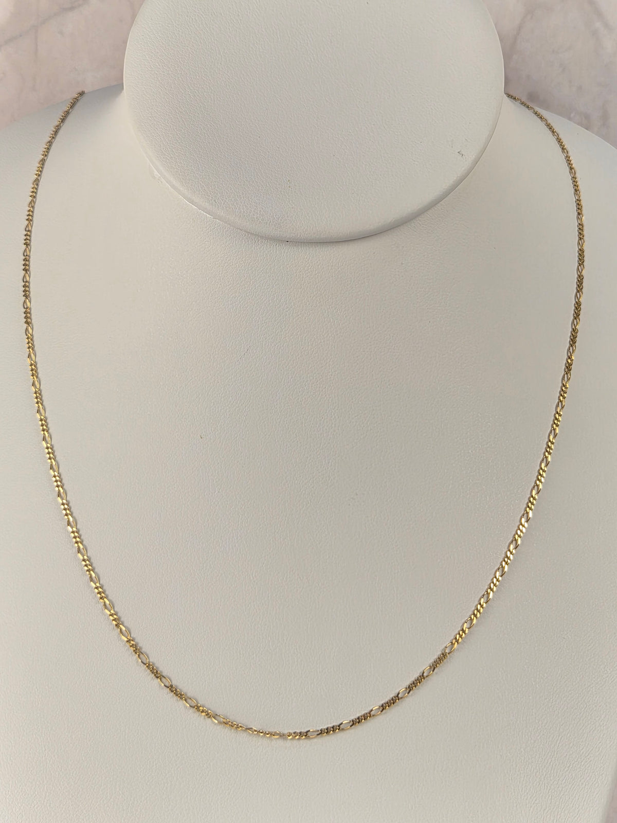 Classic Figaro – 10K Gold Chain | Approx. 20"