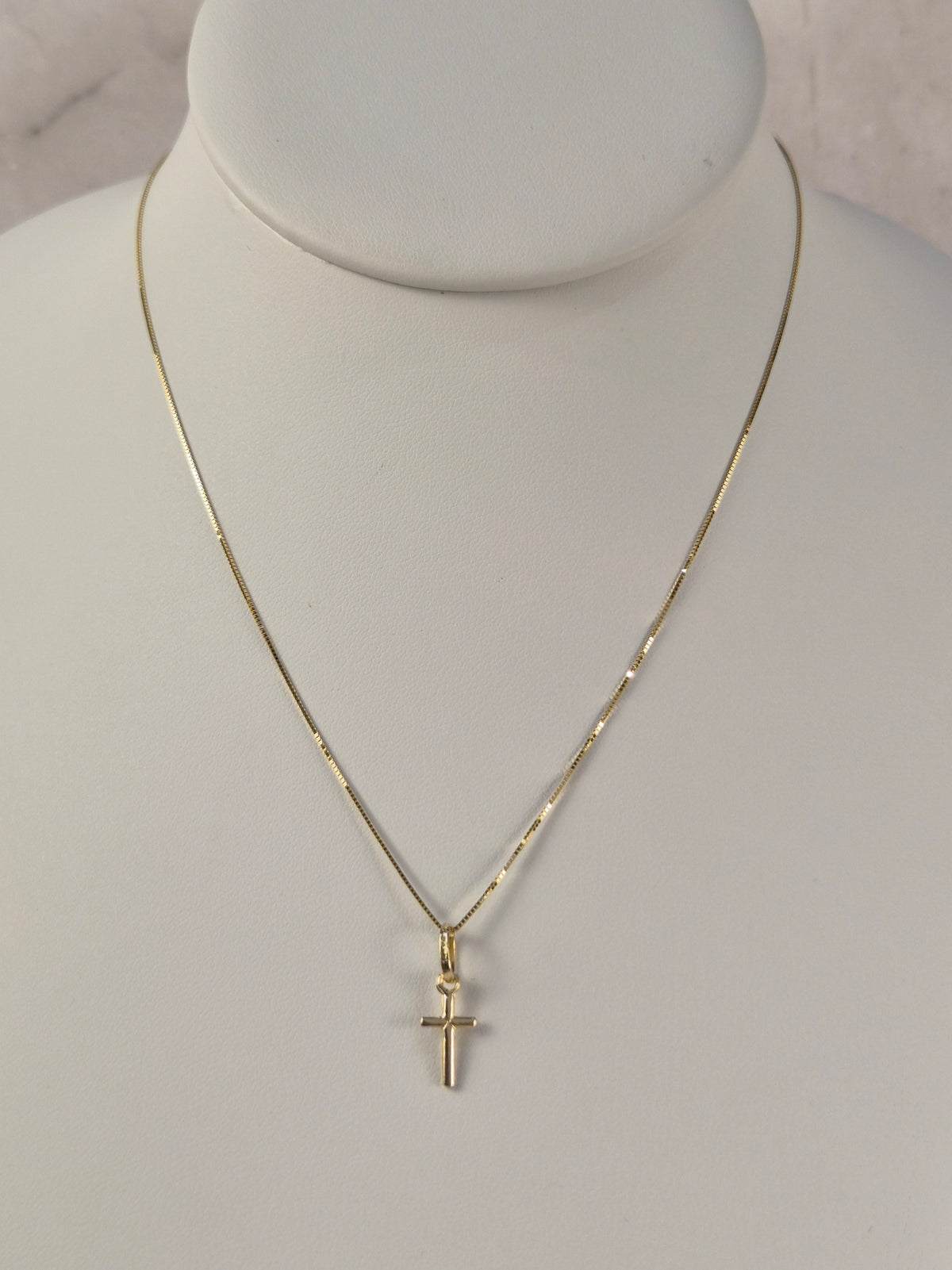 Tiny Faith – 14K Gold Dainty Cross Necklace