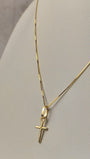 Tiny Faith – 14K Gold Dainty Cross Necklace