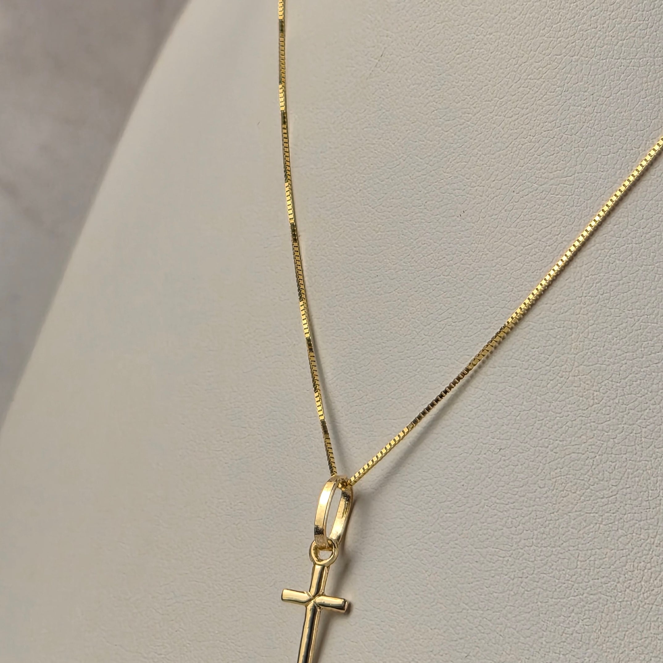 Tiny Faith – 14K Gold Dainty Cross Necklace