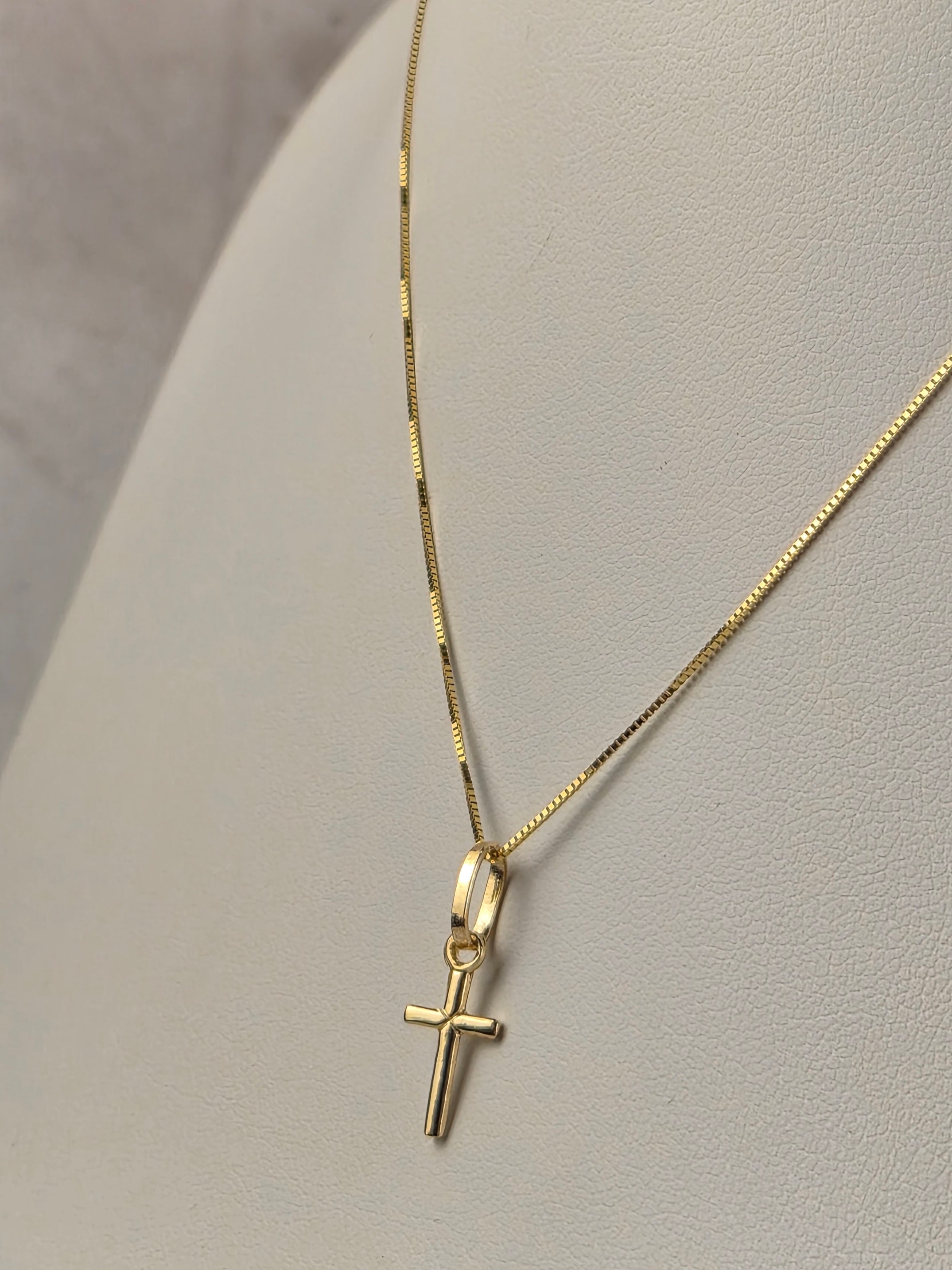 Tiny Faith – 14K Gold Dainty Cross Necklace