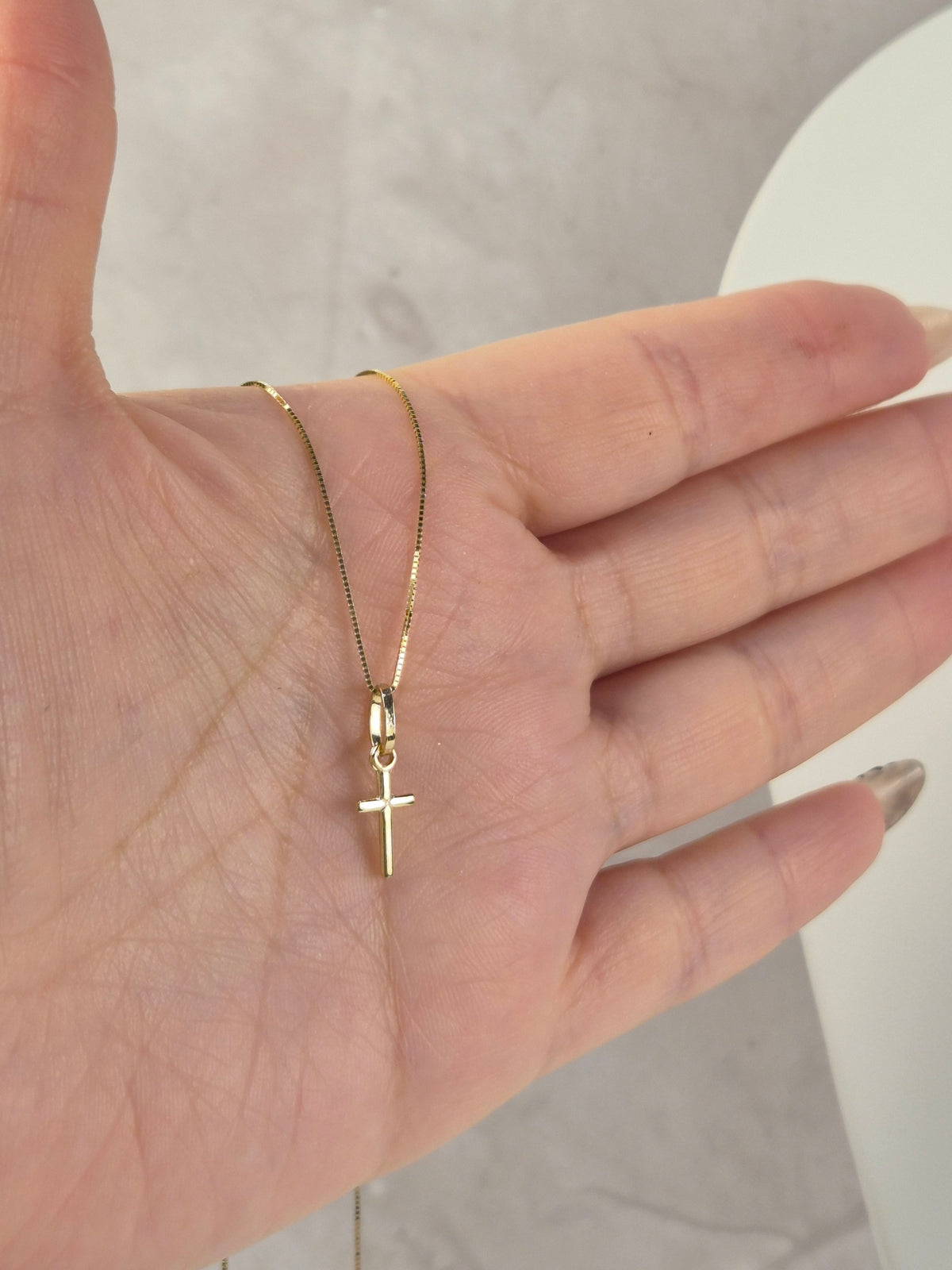 Tiny Faith – 14K Gold Dainty Cross Necklace