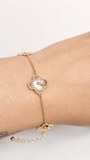 14K Gold 3 Motif Clover Bracelet – Dainty Lucky Trébol