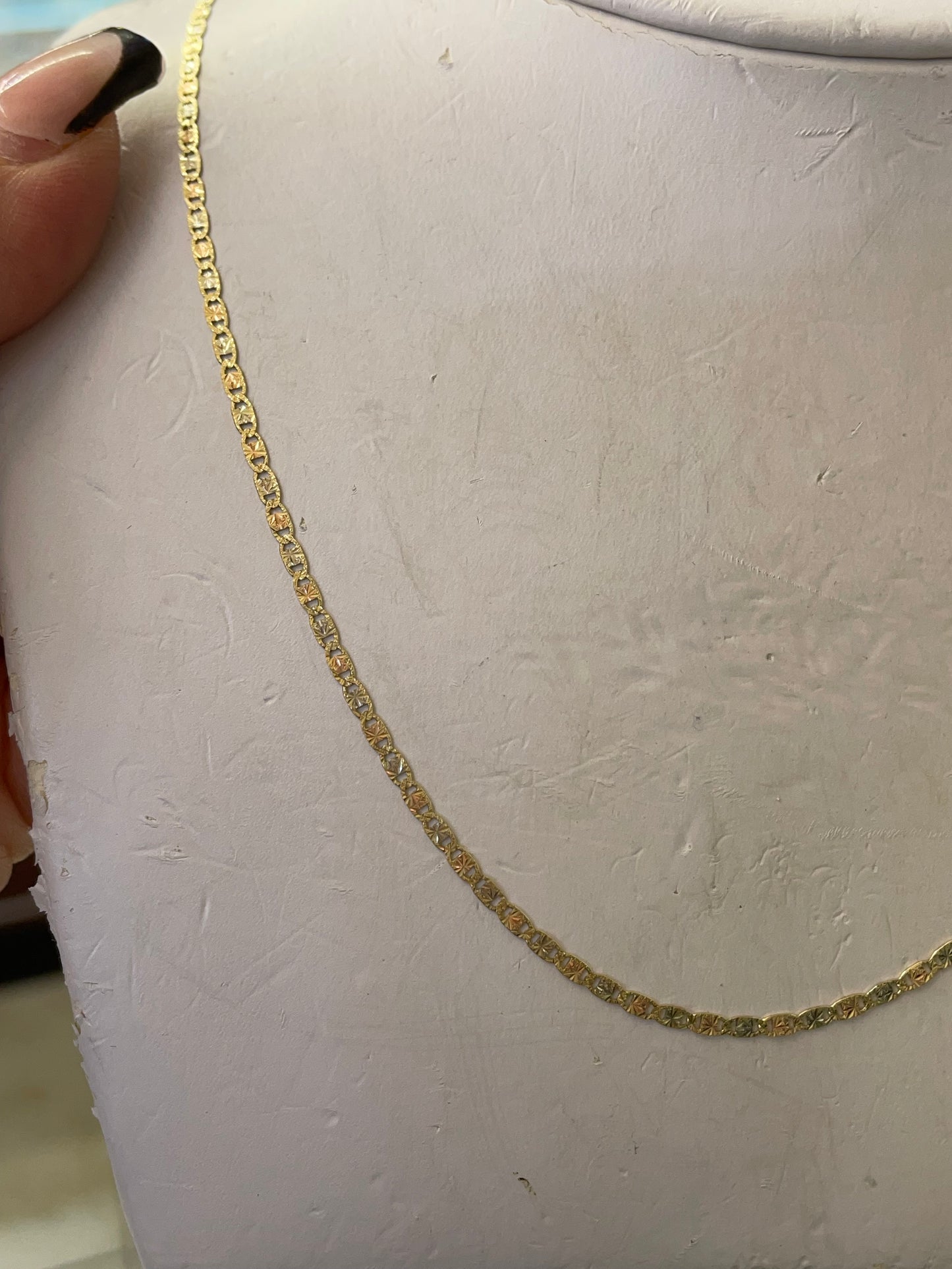 14K Gold Belinda 3 Colors Valentino Star DC Rail Chain
