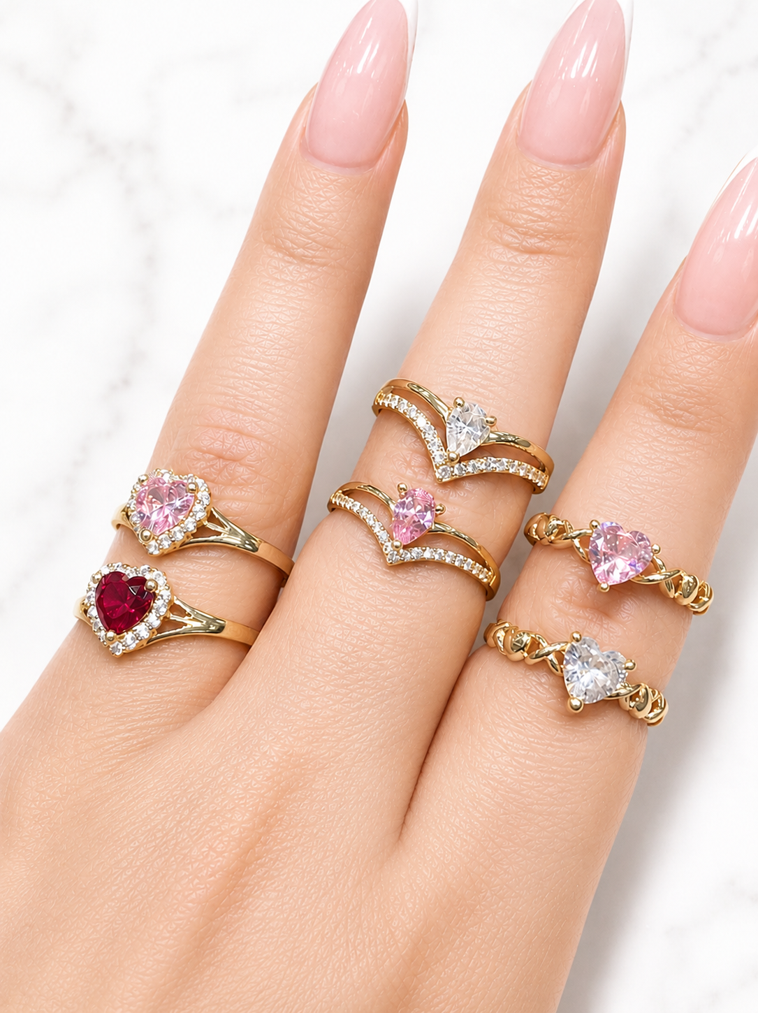 14K Gold Sweetheart Gem Ring (800)