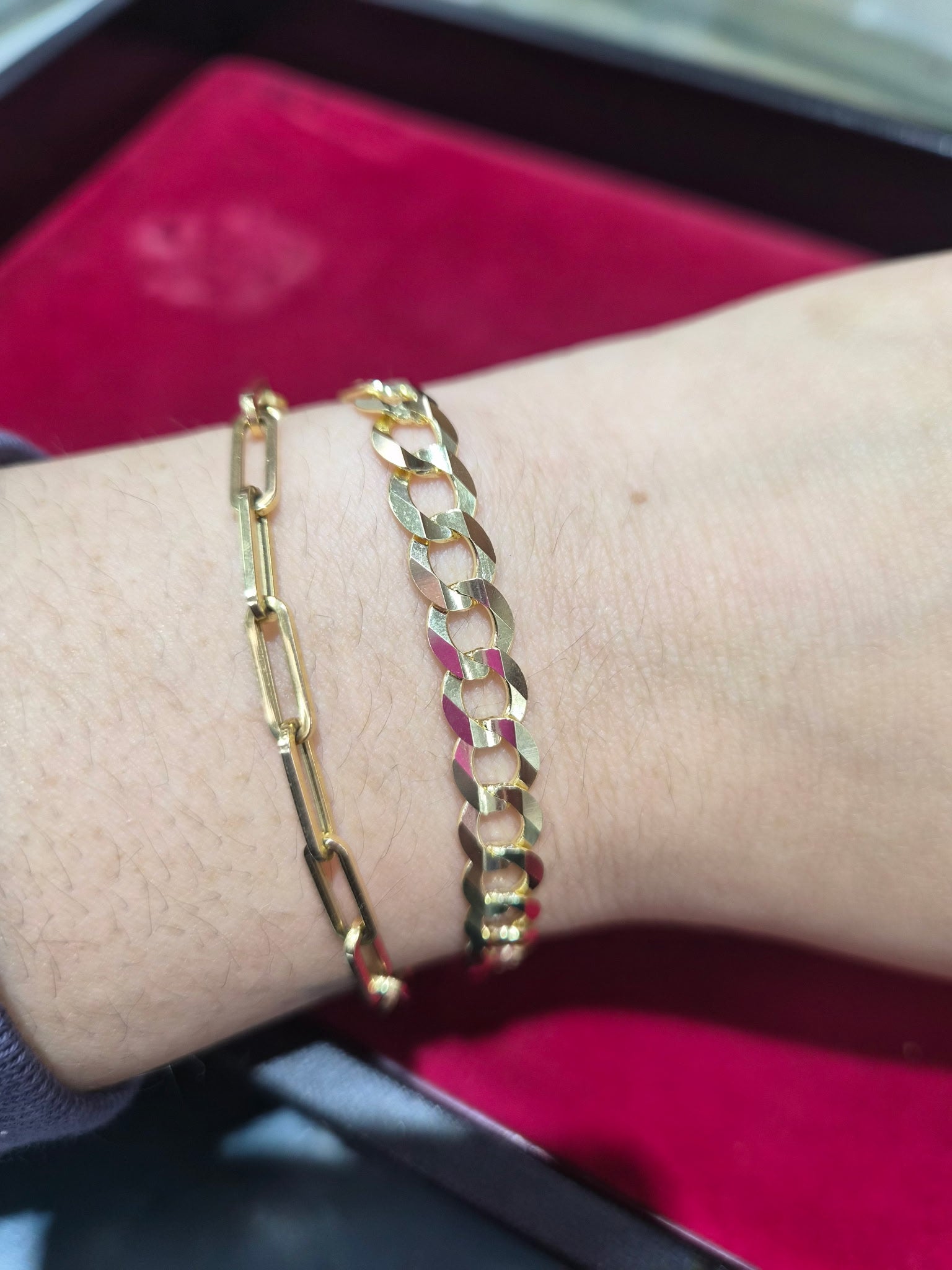 14K Solid Gold 7mm Cuban Bracelet 8.5 "