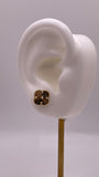 14k gold small clover earrings with butterfly pushback