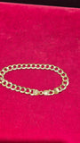 14K Solid Gold 7mm Cuban Bracelet 8.5 "