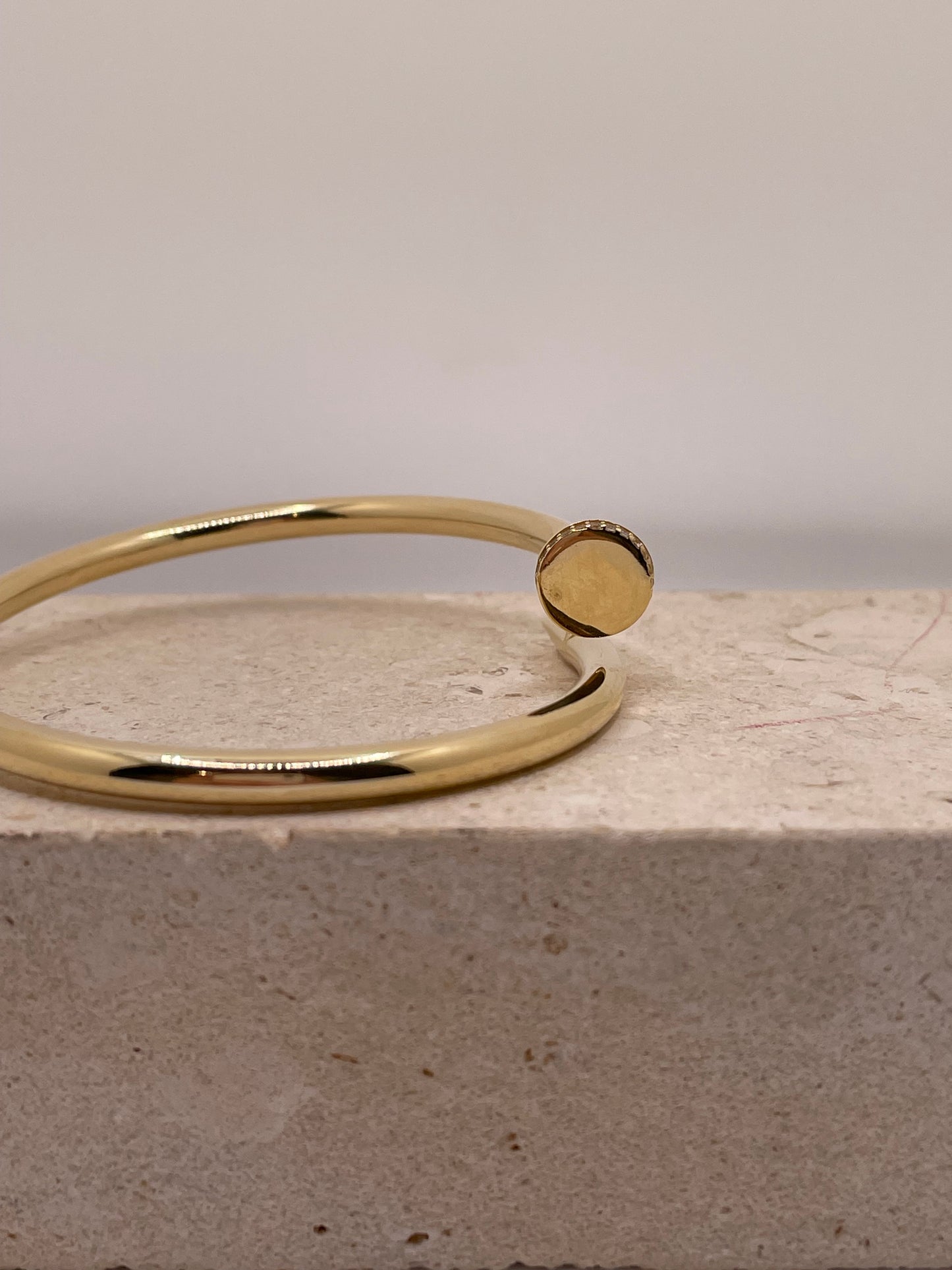 14k gold designer-inspired nail bracelet with cz – 7”, 7.5"