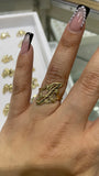 14k gold “j” cursive initial ring