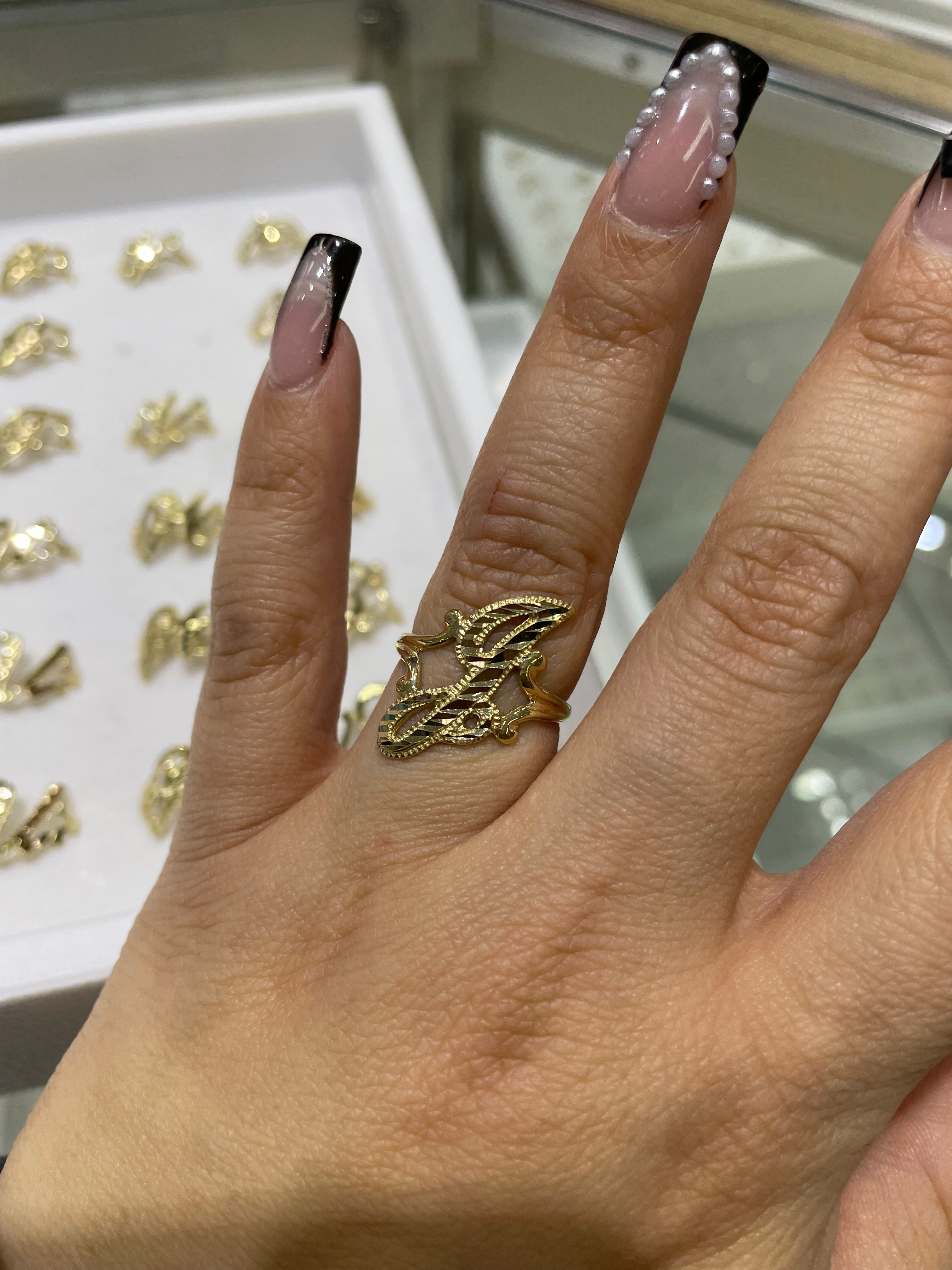 14k gold “j” cursive initial ring