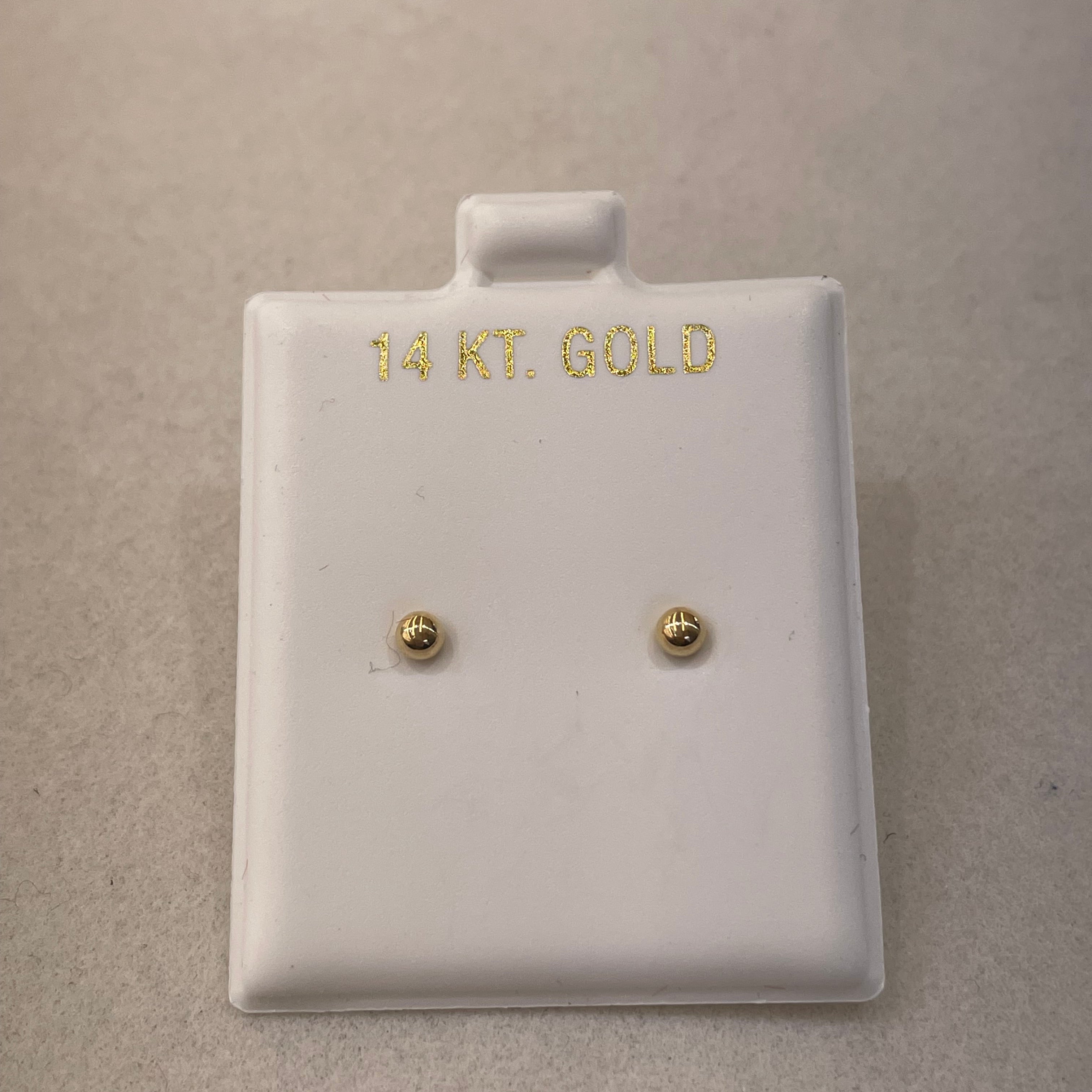 14K Gold 3mm Ball Earrings