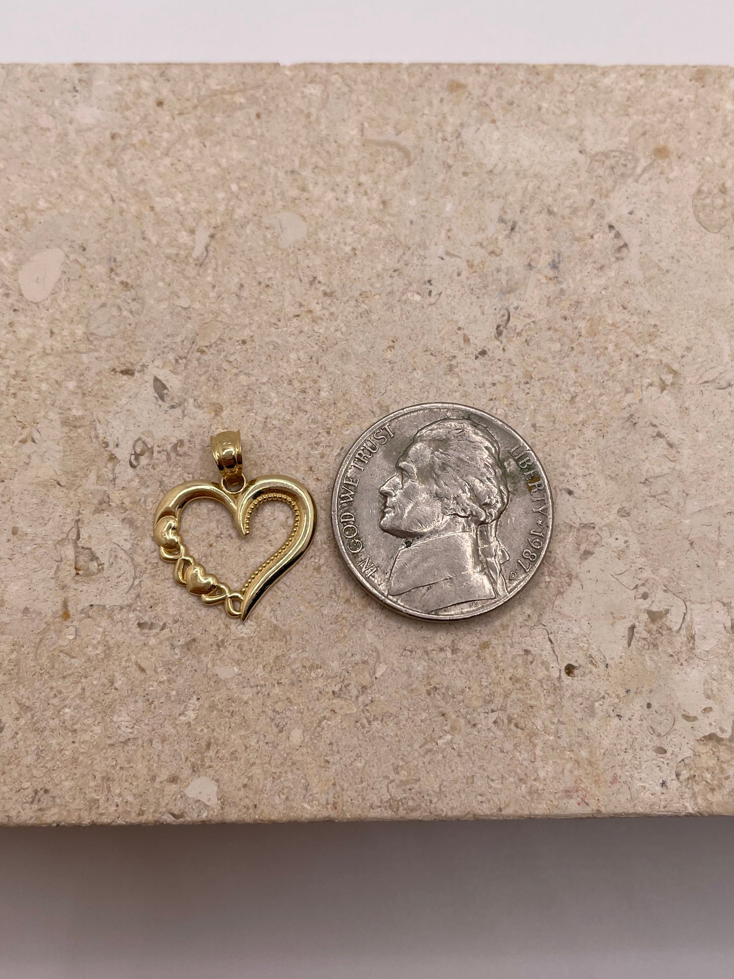14k gold diana heart pendant