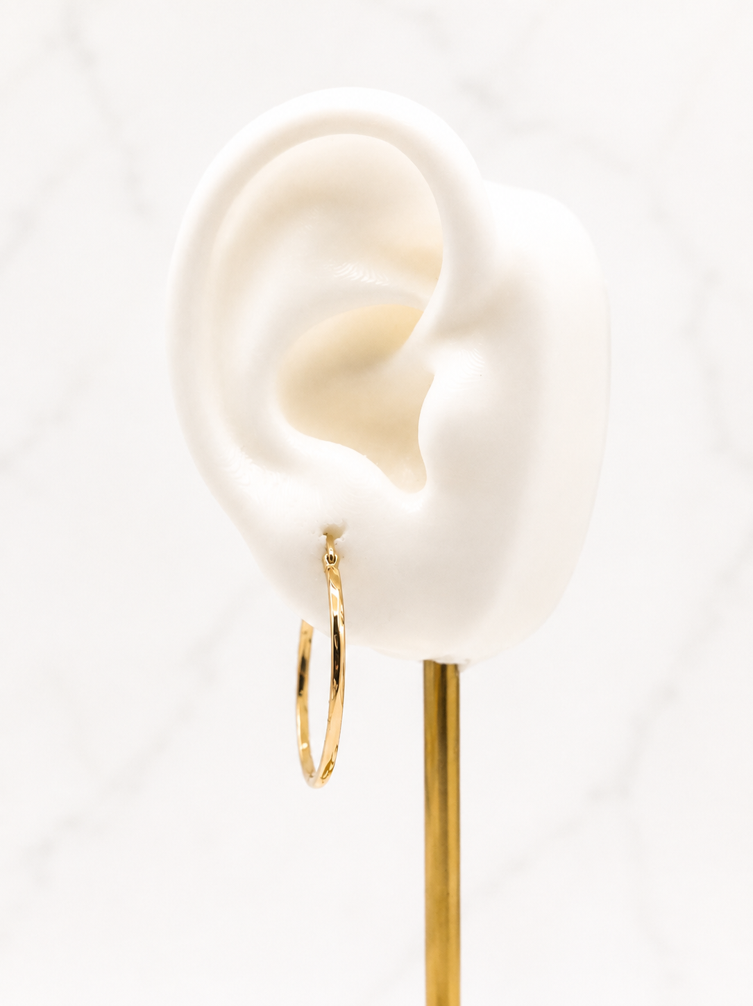 Pendientes de aro de oro de 14 quilates, modelo Golden Twirl, 25 mm