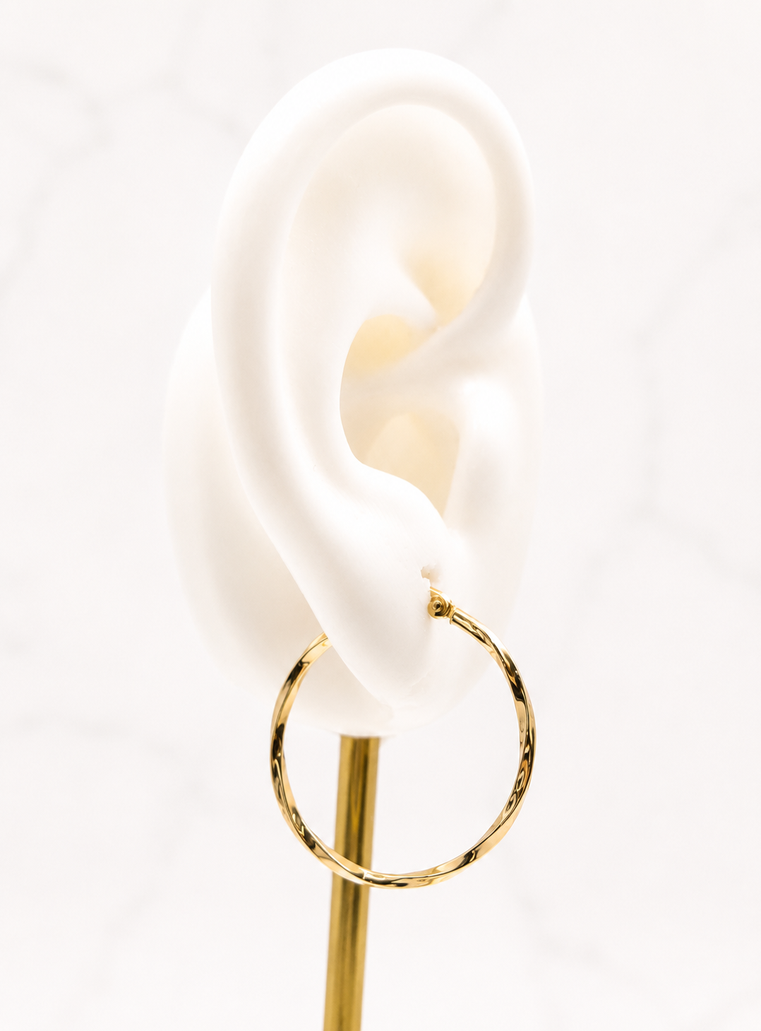 Pendientes de aro de oro de 14 quilates, modelo Golden Twirl, 25 mm