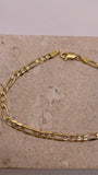 Pulsera fígaro de oro de 14 quilates de 3,9 mm (114)