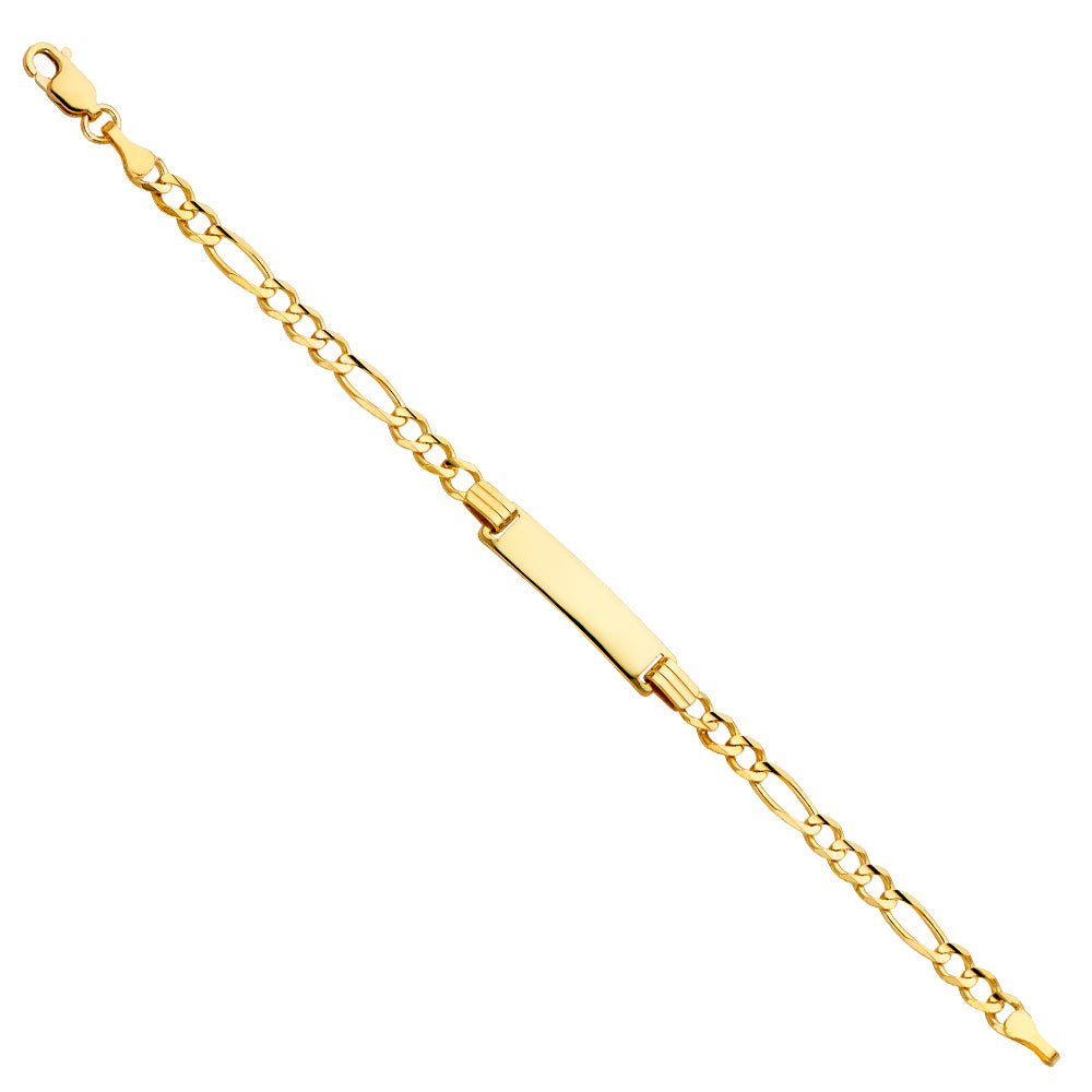 14K Gold Baby ID Figaro Bracelet