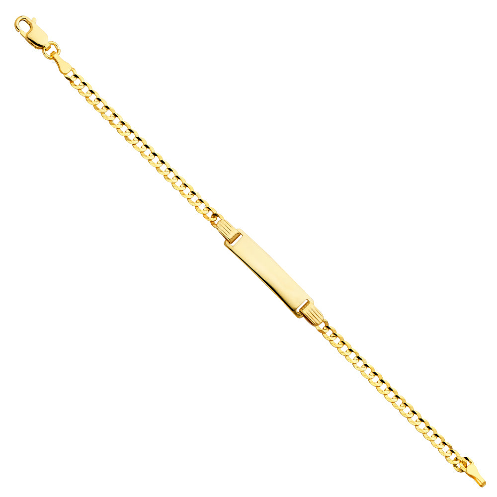 14k gold cuban baby id bracelet