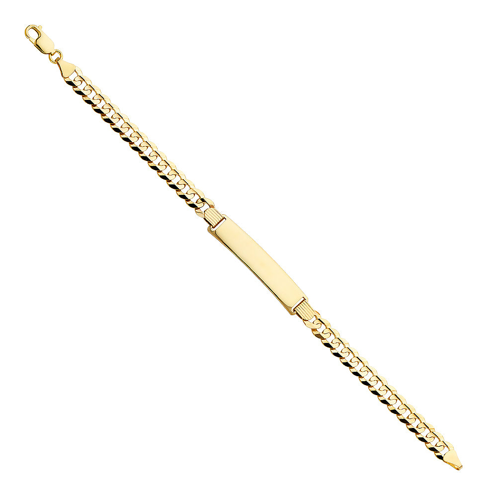 14K Yellow Gold Cuban ID Bracelet 8.5”
