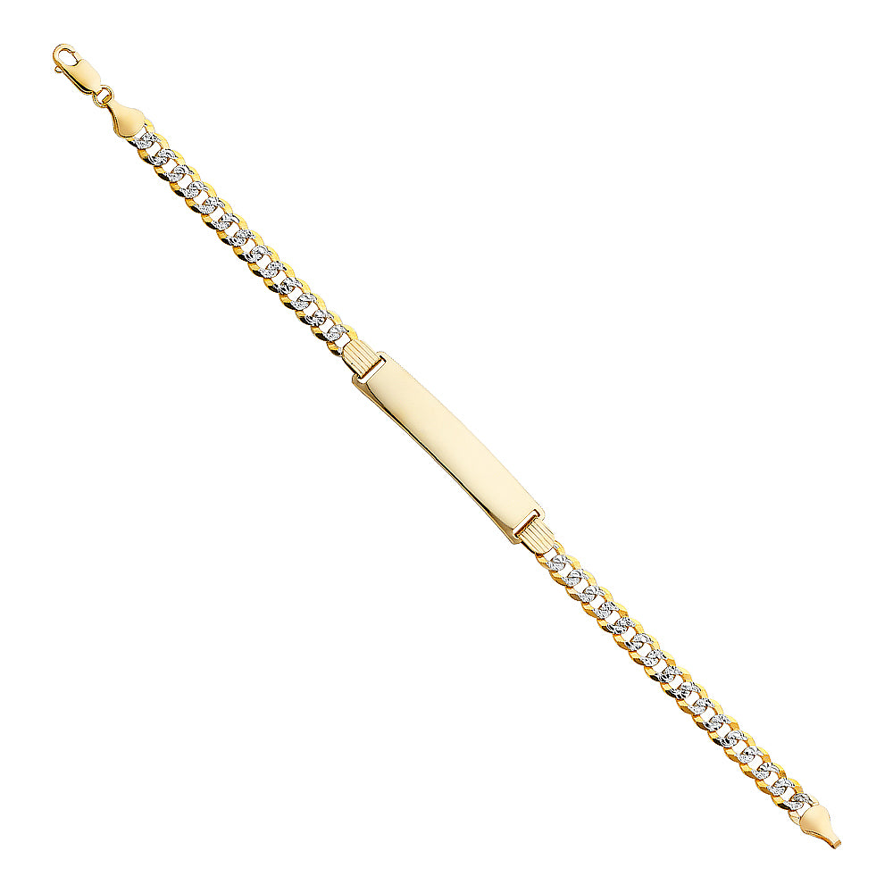 14K Two-Tone Cuban ID Bracelet 8"